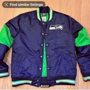 Seattle Seahawks Navy and Green Varsity Jacket